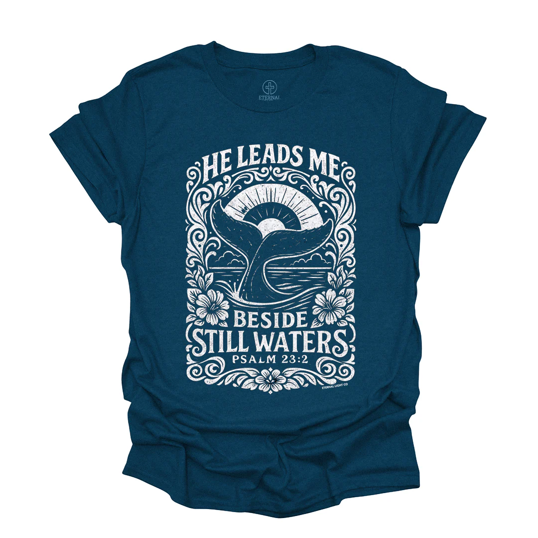 FREE He Leads Me Tee *Add Any Other Item To Cart To Unlock FREE Price. Limit 1*