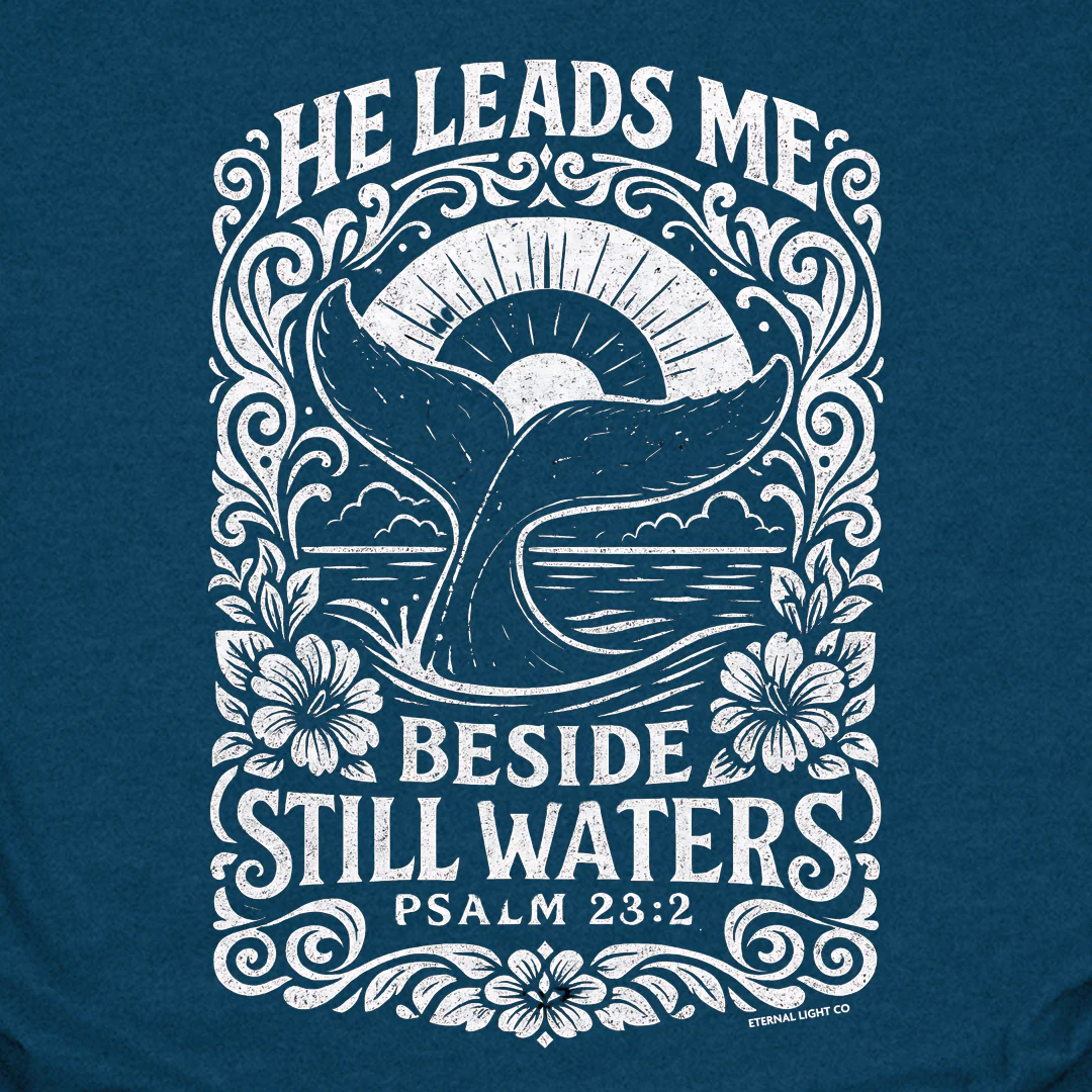 FREE He Leads Me Tee *Add Any Other Item To Cart To Unlock FREE Price. Limit 1* - Image 2