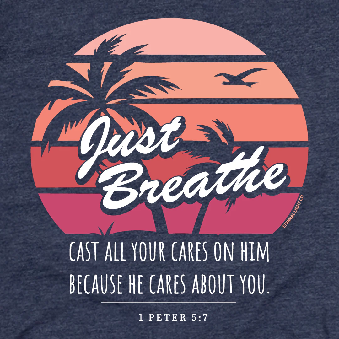 FREE Just Breathe Beach Navy Tee *Add Any Other Item To Cart To Unlock FREE Price. Limit 1* - Image 2