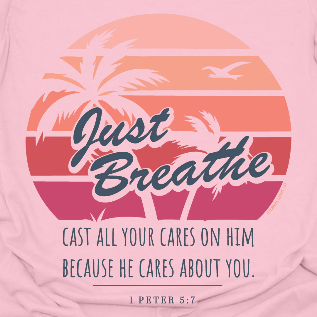 FREE Just Breathe Beach Pink Tee *Add Any Other Item To Cart To Unlock FREE Price. Limit 1* - Image 2